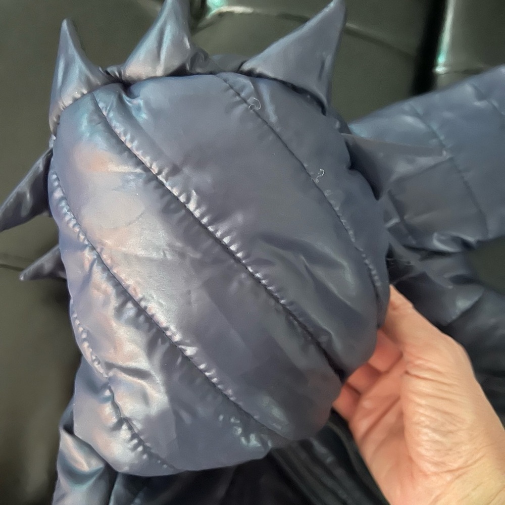 First Impressions Navy Puffer Jacket with Spiked Hood - Picture 4 of 4